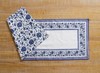 NEW Farmhouse Blue Floral TABLE RUNNER 14"x36" Canton Reversible Cotton White gallery