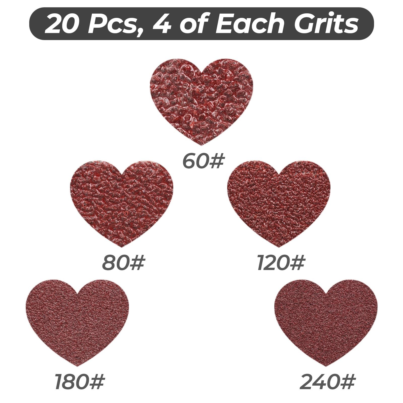 1/2 x 18 Inch Sanding Belts, 20 Pcs, 4 Each of 60/80/120/180/240 Dark Red gallery