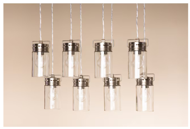 Lowe's allen roth Vallymede 8 Light Farmhouse Glass Pendant Light 587007 #S9500 gallery