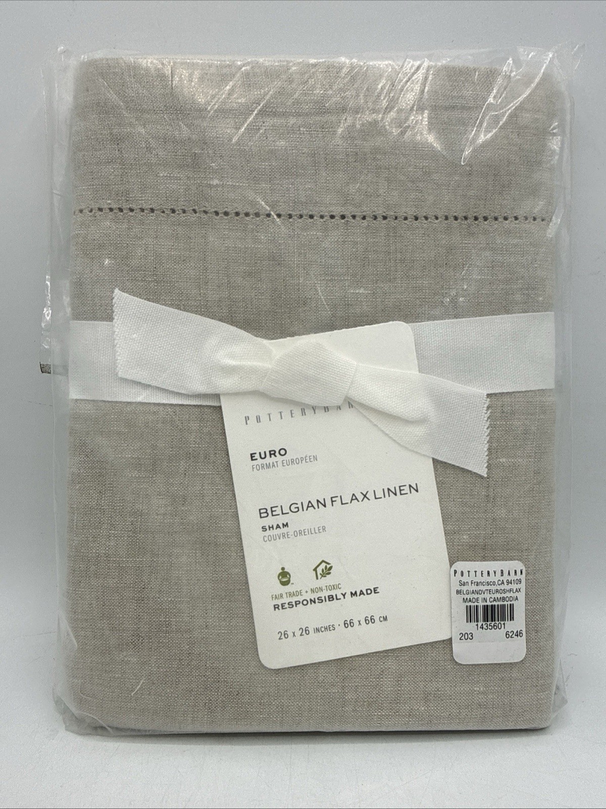 Pottery Barn Belgian Flax Linen Euro Sham DIRTY!!! 26”x26” New Other gallery