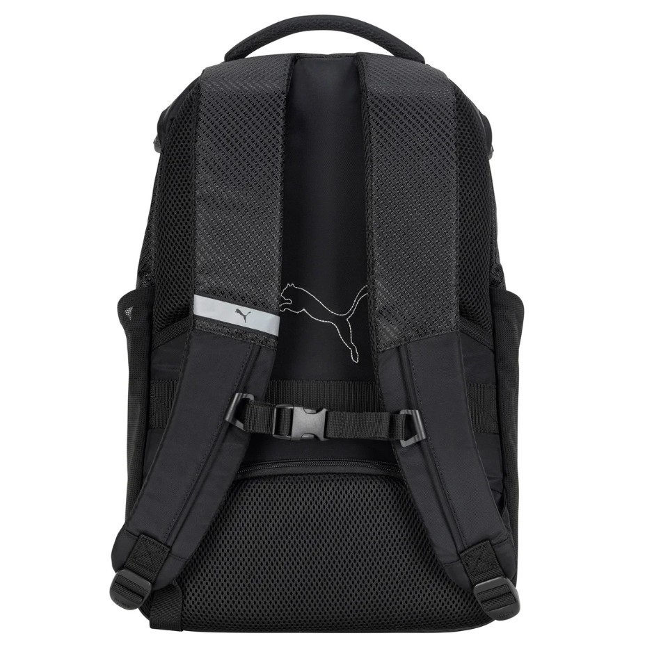 Puma Backpack Challenger 2 Black Pockets Reflective Compression Straps School 3