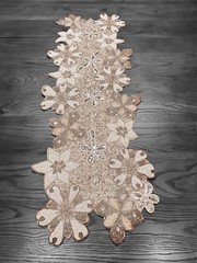 Snowflake Beaded Table Runner Holiday Christmas Decor 13×35 NEW With Tags