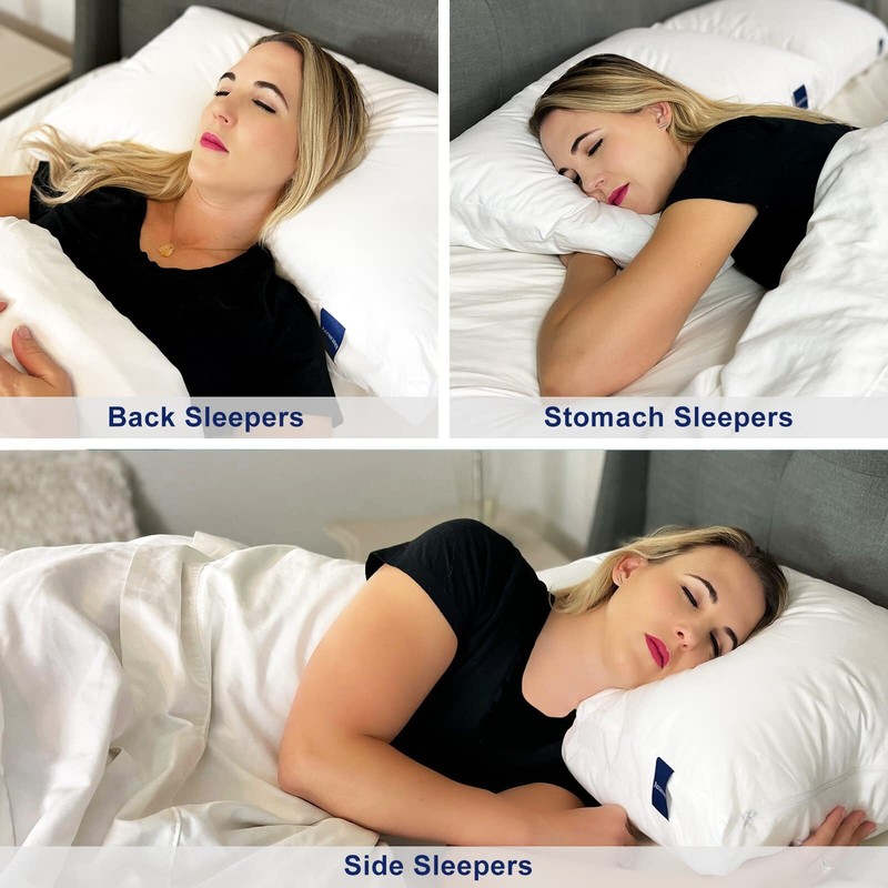 2-Pack King Size Memory Foam Pillows Adjustable Loft Cotton Cover Firm Support gallery