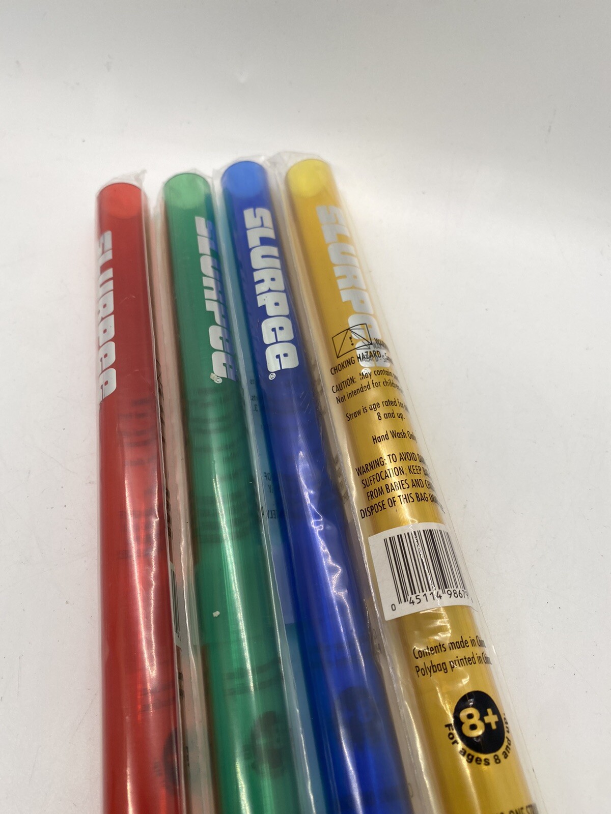 7-Eleven Slurpee GIANT MEGA Straw Set Blue Green Yellow Red PLASTIC BIG NIP HTF gallery