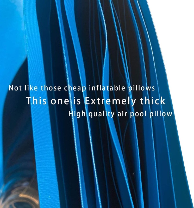 8FT Round Pool Cover Pillow Winterizing Inflatable 0.4mm Heavy Duty w/ Rope Blue gallery