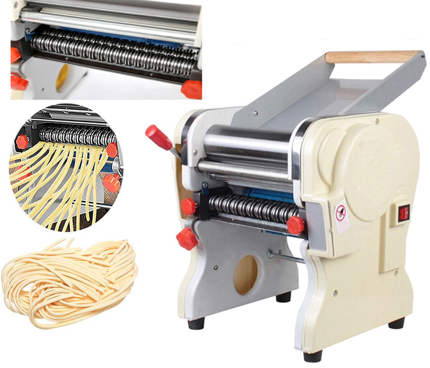 110V Pasta Maker Pasta Press Maker Noodle Roller Machine Width3mm/9mm-USED gallery