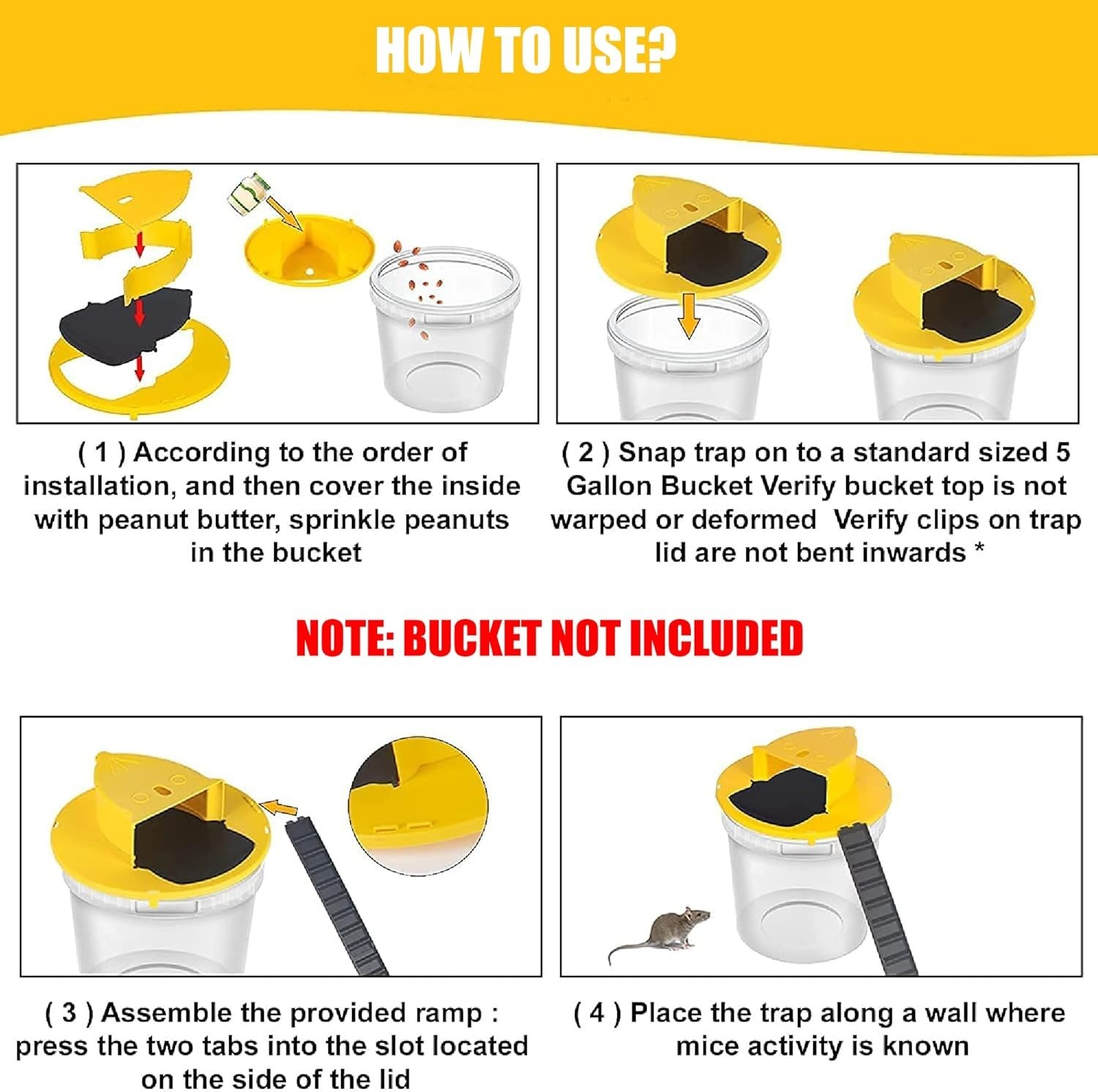 Mouse Rat Trap Flip & Slide Mouse Trap Bucket Catcher Mousetrap Slide Bucket Lid gallery