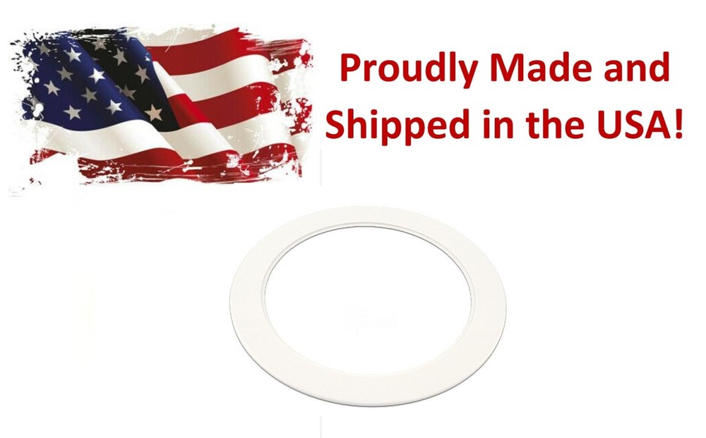 Plastic White Light Trim Ring Recessed Can 6" Inch Oversized Lighting Fixture