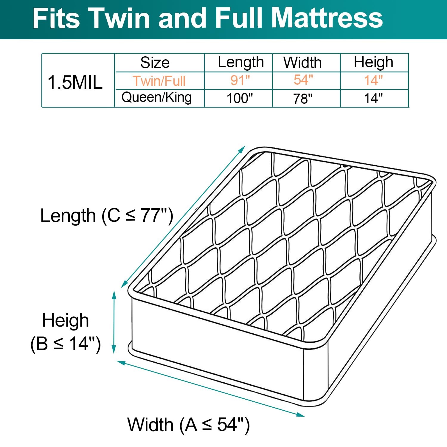 Mattress Storage Bag - Plastic Protector Cover for Twin and Full Sizes gallery