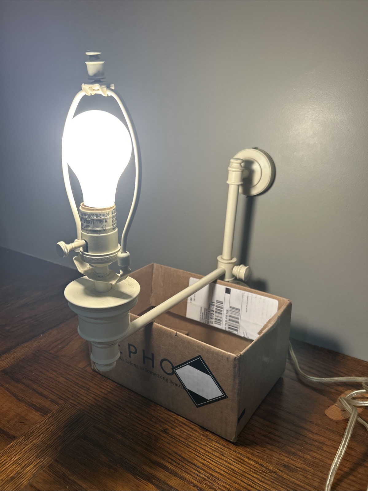 Pottery Barn Metal Swing Arm Plug In Wall Light Cream gallery