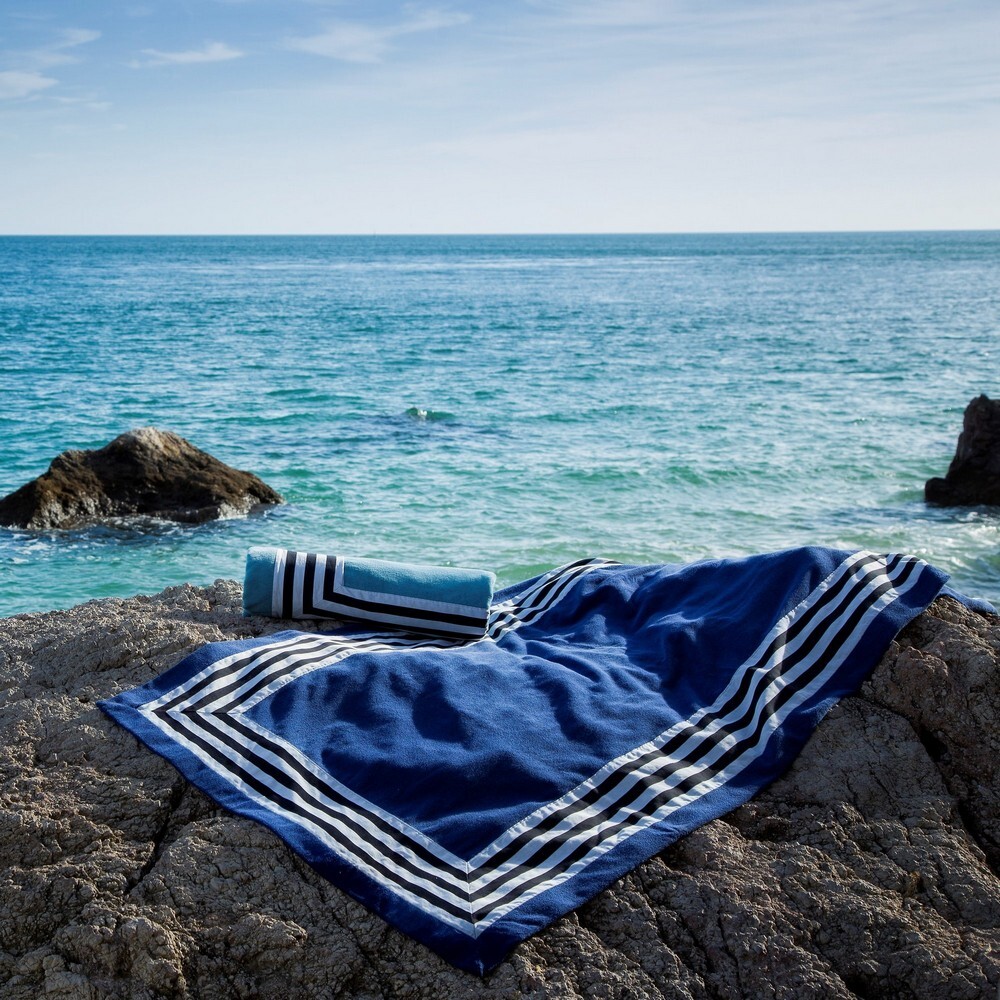 NEW Abyss & Habidecor Cannes Beach Cadet Blue Towel 90x200cm gallery