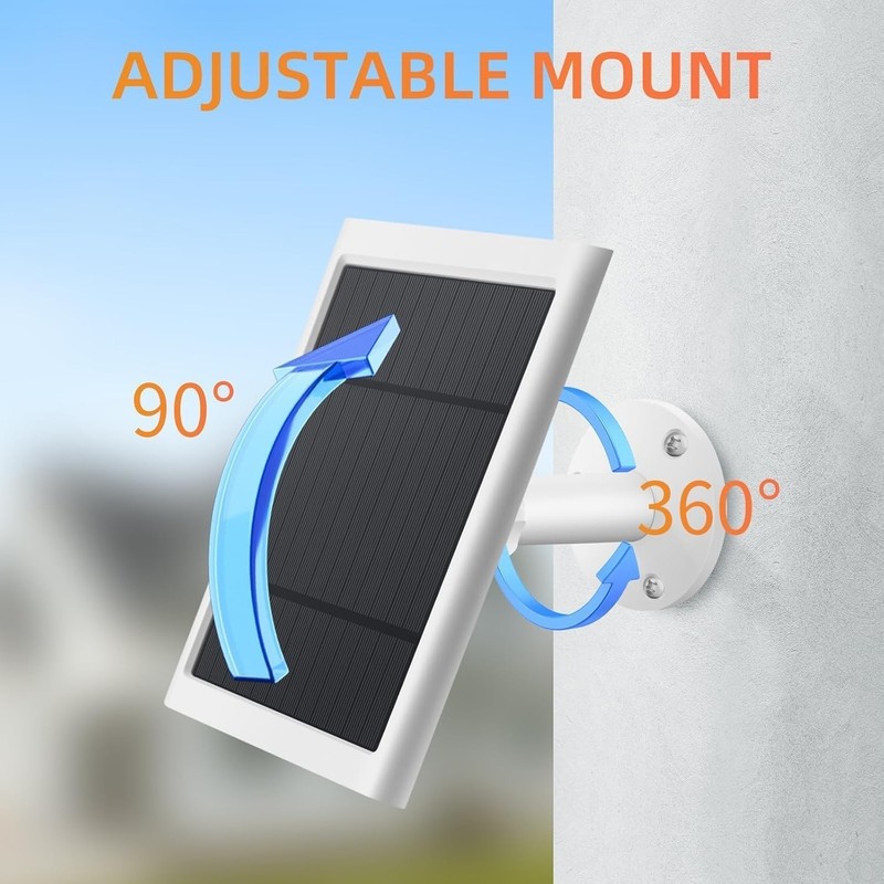 360-Degree Rotatable Solar Panel with 10ft Cable - Compatible with Ring Security gallery