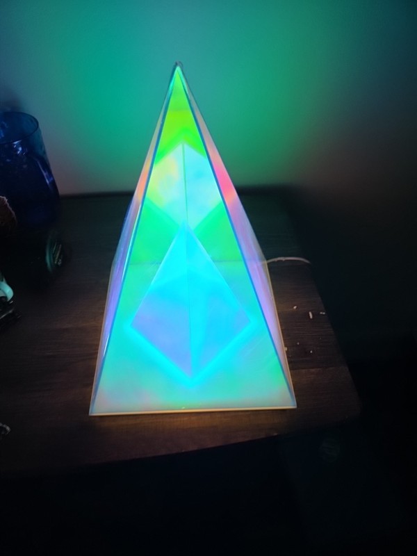Creative Pyramid Table Lamp USB Powered Geometric Ambient Light Blue Acrylic gallery