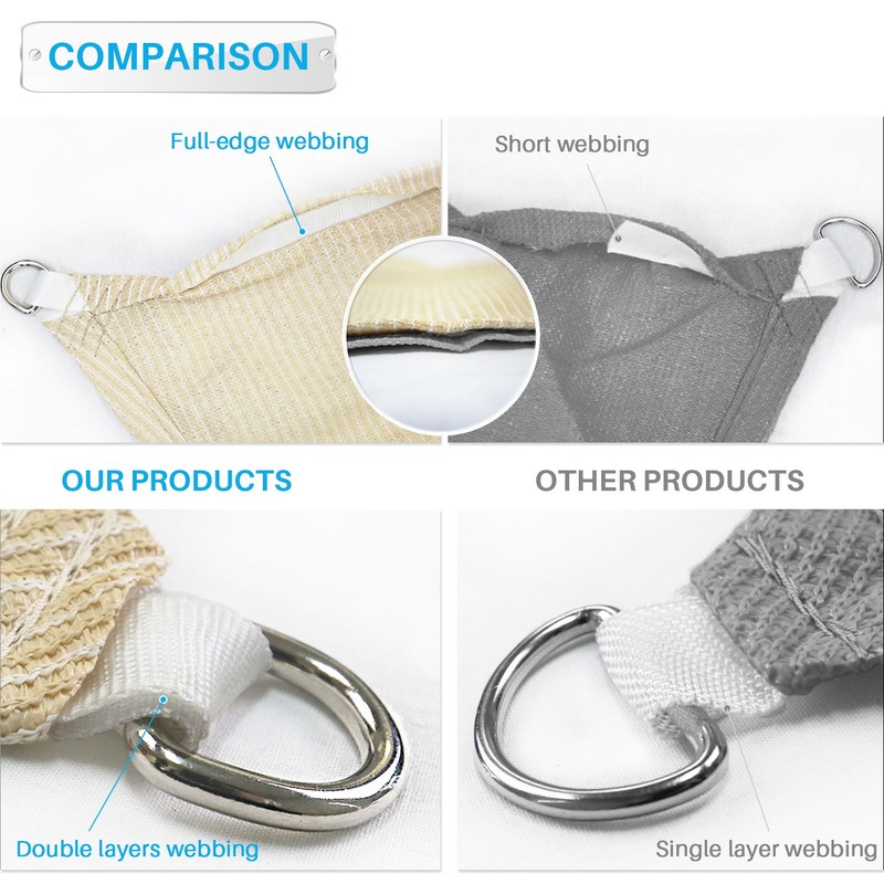 Gray Sun Shade Sail Cover Permeable Mesh Outdoor Sunlight Blockage Comfortable gallery
