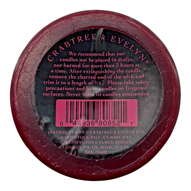 VTG Crabtree & Evelyn BOUNTIFUL Medium Pillar 3x3" Candle Maroon Autumn Fruits gallery