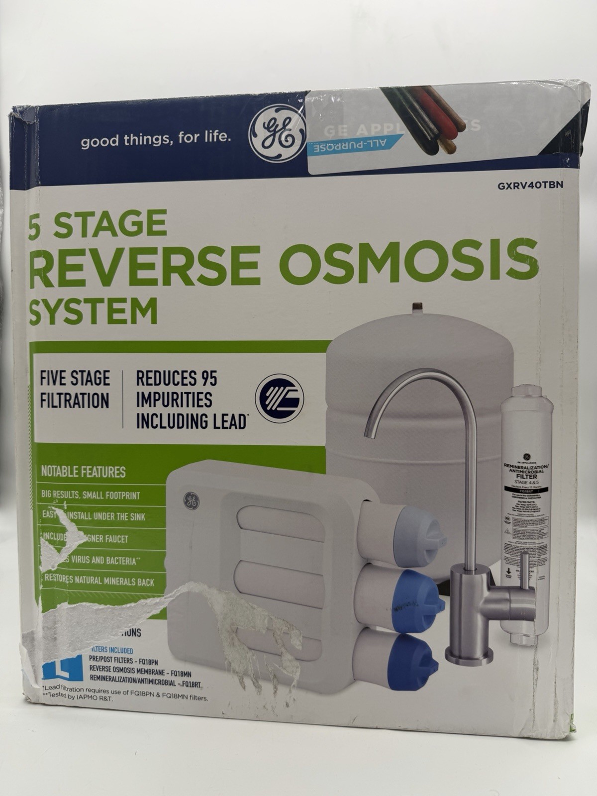 GE Under Sink 5-Stage Reverse Osmosis Water Filtration System GXRV40TBN gallery