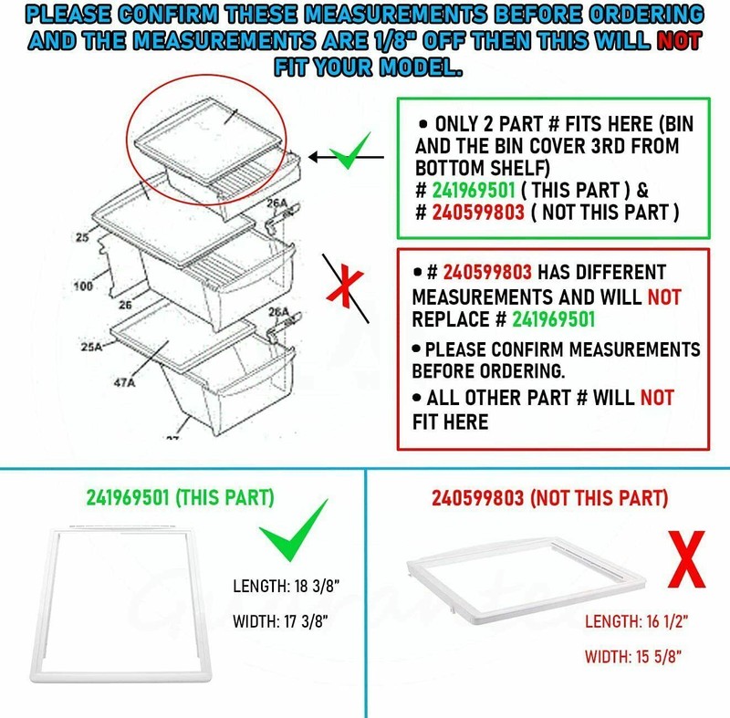 Meat Pan ( Top ) Shelf Frame Compatible with Frigidaire PS2363832 241969501 gallery