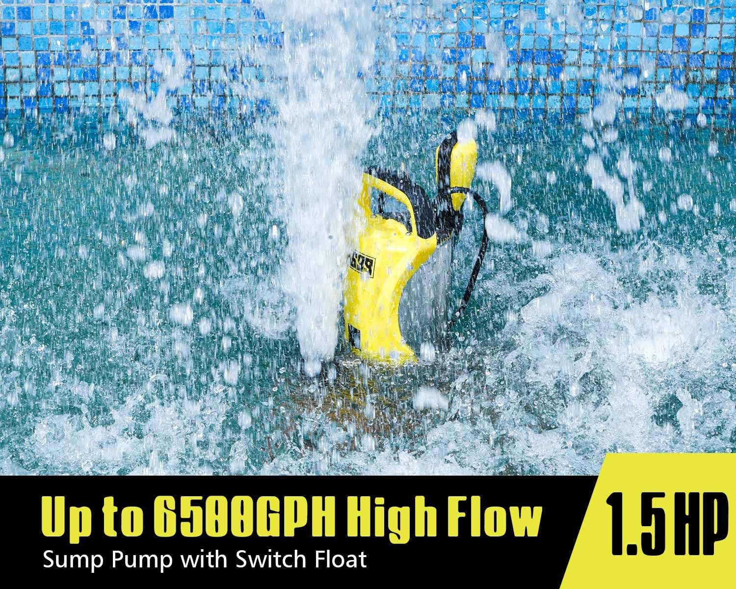 1.5HP Sump Pump Submersible Utility Pump 6500GPH High Flow Stainless Steel Wa... gallery