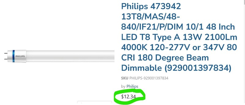 10 Pack 48” LED Plug & Play Fluorescent Replacement Bulbs 4000K 2100LM Dimmable gallery