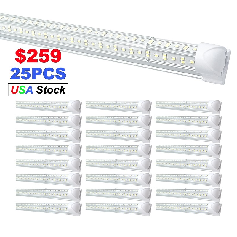 25 Pack T8 Integrated 4Ft Led Tube Light 72W 7200Lm 6500K Led Shop Light Fixture gallery
