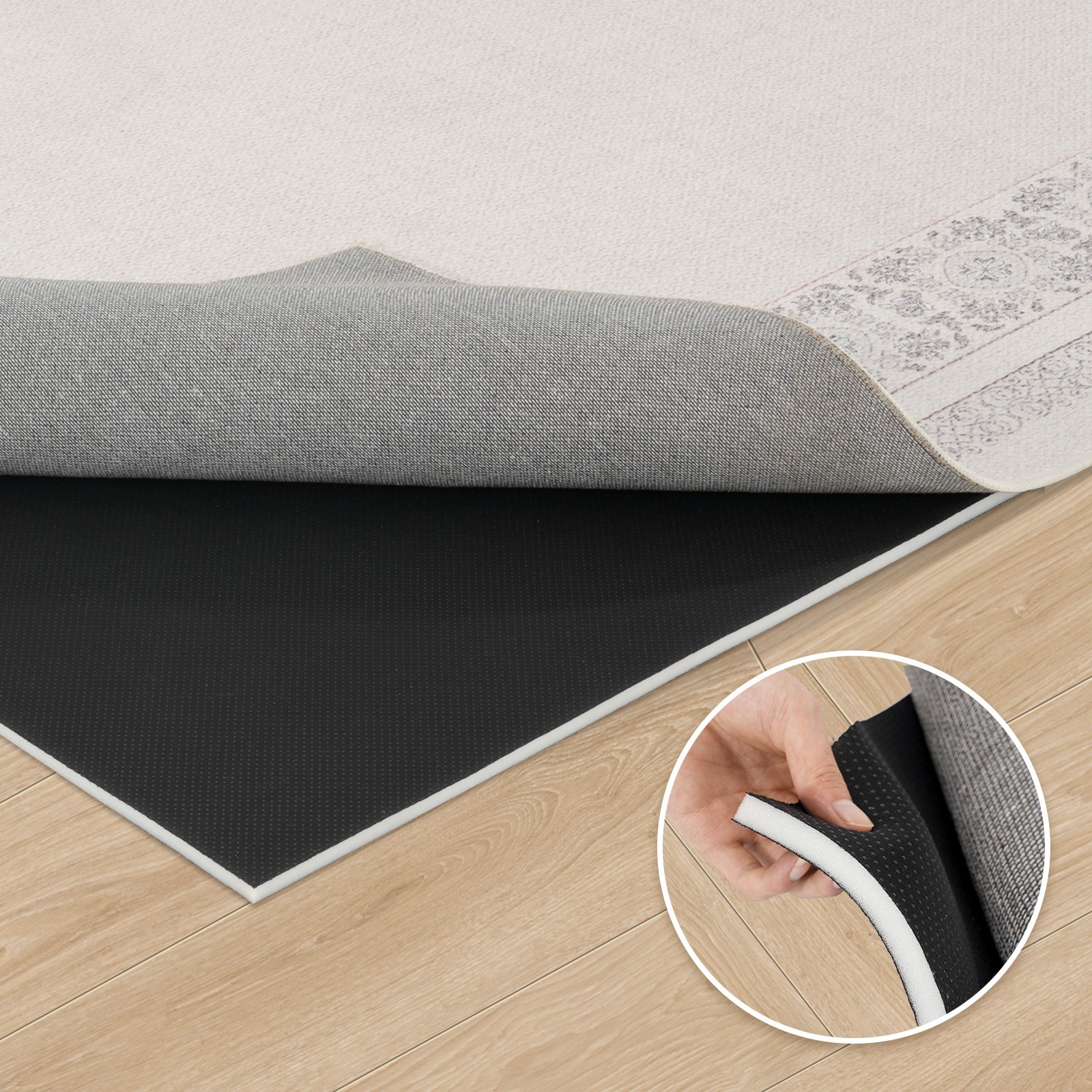 SUNYRISY Memory Foam Non Slip Rug Pads Cushioned Carpet Pad 5x8/6x9/8x10/9x12Ft gallery