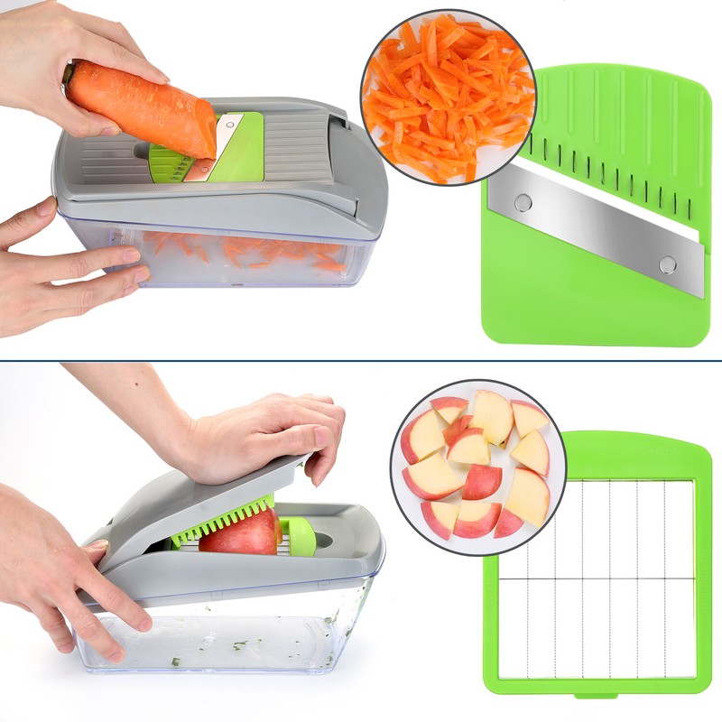 Vegetable Chopper Slicer With Container Fruit Dicer Veggie Kitchen Cutter Tools gallery