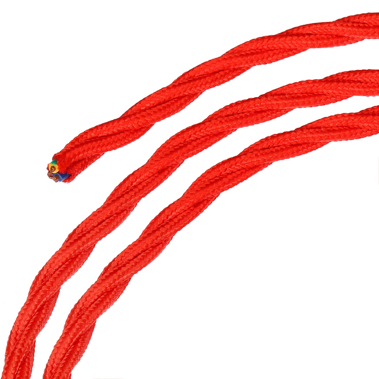 Twisted Cloth Covered Wire 3 Core 18AWG 5m/16.4ft,Electrical Cable,Red gallery