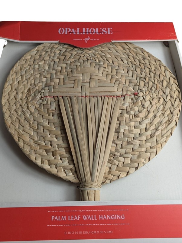 Opalhouse Palm Leaf Wall Hanging Decor 12"x14" Brown New In Box gallery