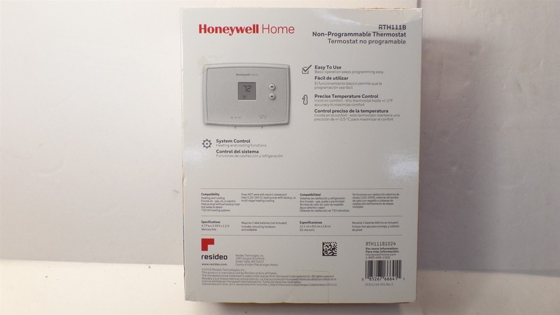 HONEYWELL HOME RTH111B HORIZONTAL NON-PROGRAMMABLE THERMOSTAT gallery