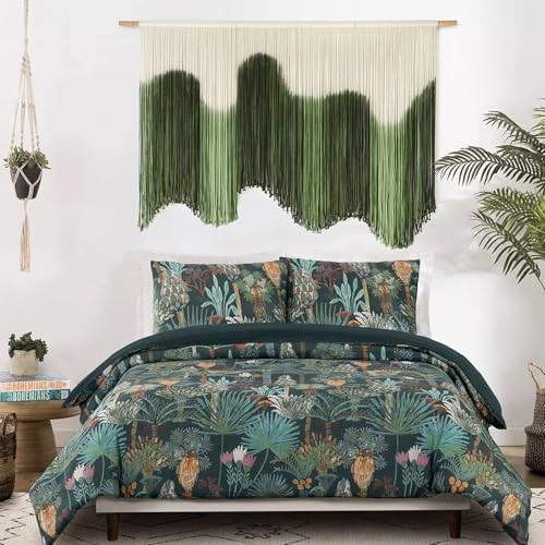 Large Macrame Wall Hanging Boho Wall Art Fiber Dip-Dyed Handmade Macrame Green gallery