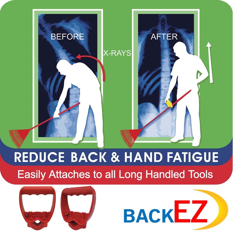 BackEZ Back-Saving Tool Handle Attachment, EVR-Grip Upgrade, Labor-Saving Red gallery