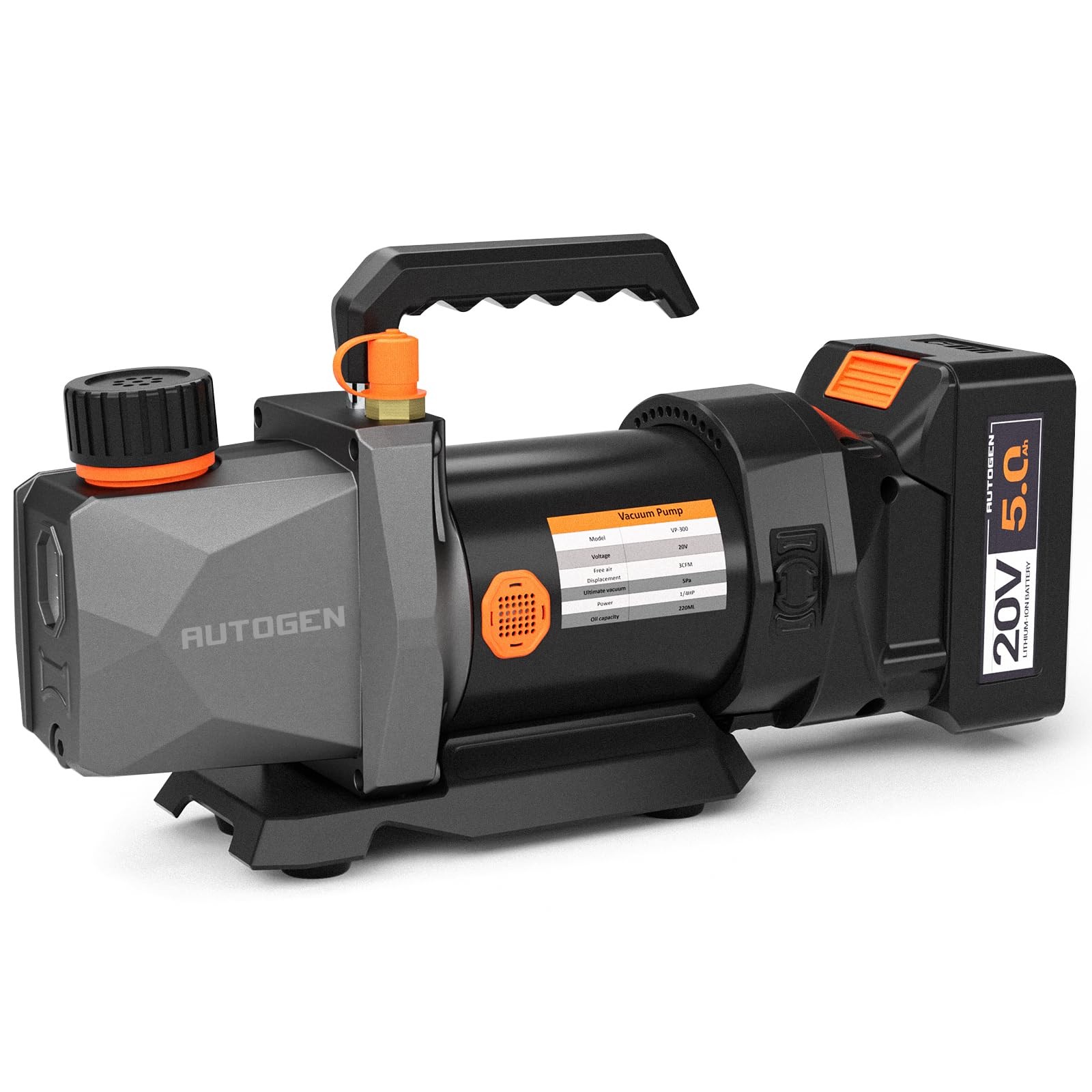 Rechargeable 3CFM Single-Stage HVAC Vacuum Pump, 20V DC Inverter 1/4HP 60microns gallery