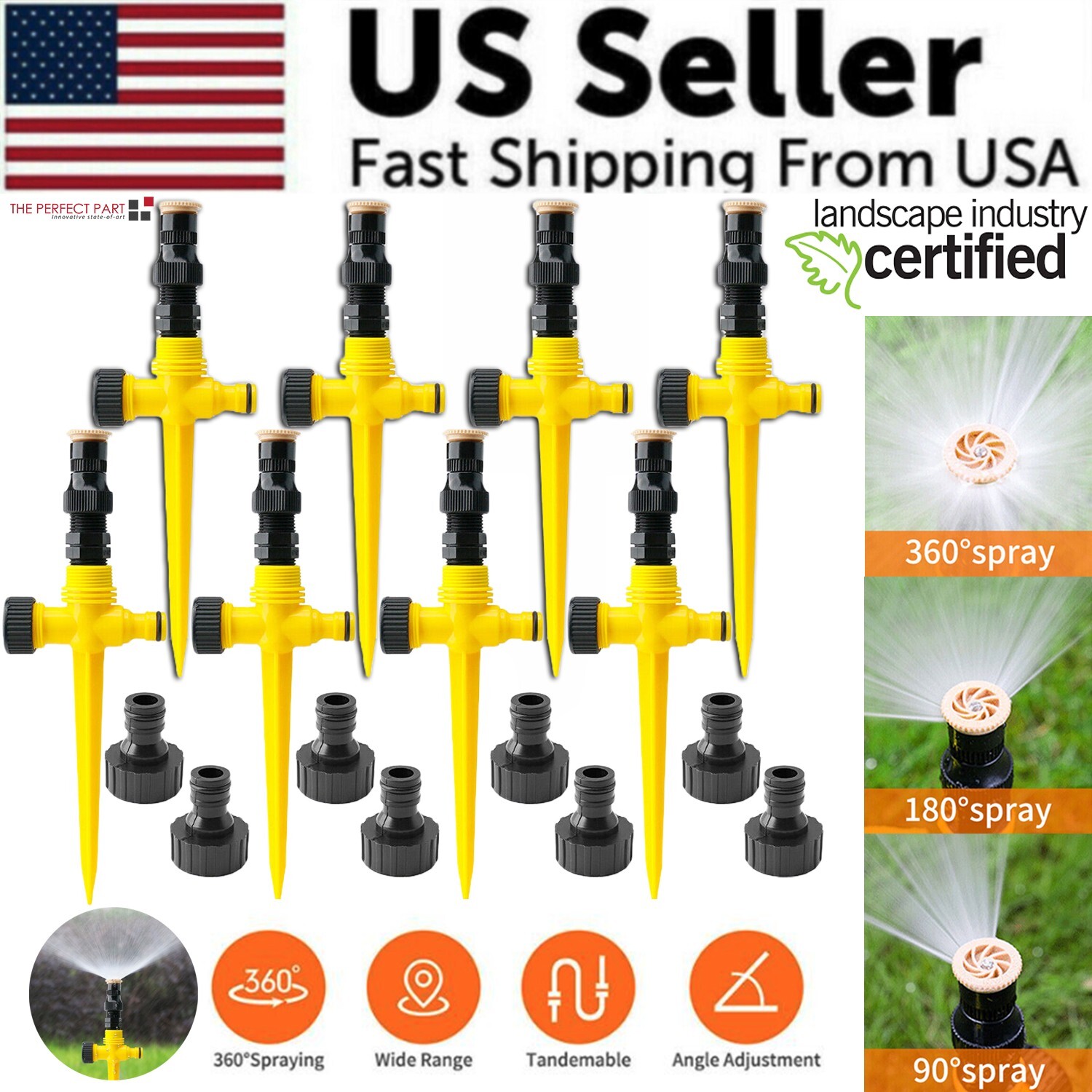 360° Rotation Auto Irrigation System Garden Lawn Sprinkler Patio Save Water USA gallery