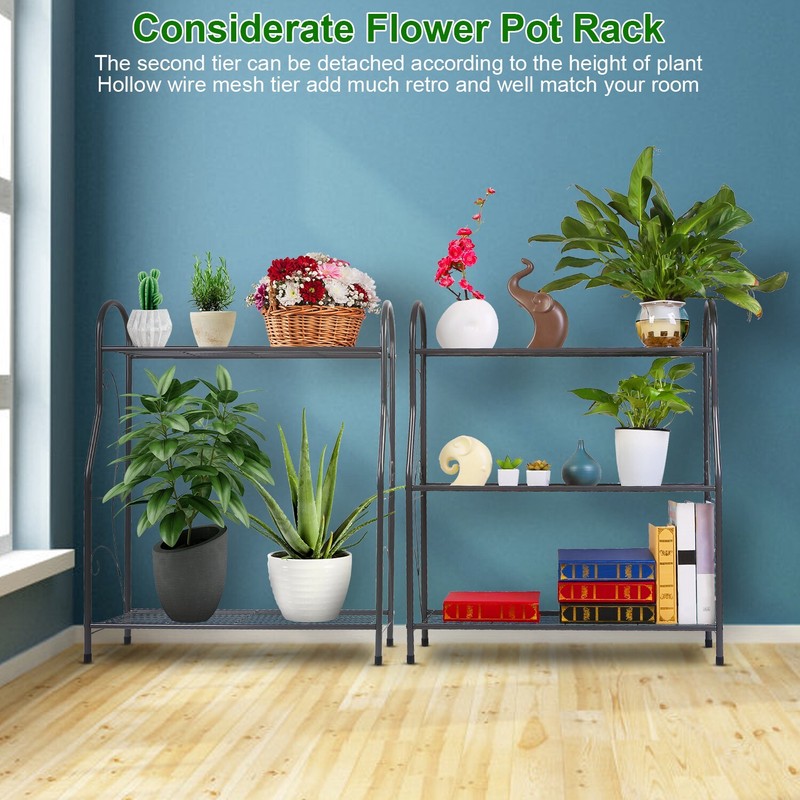 3-Tier Adjustable Shoes Rack&Plants Rack, Wall-Mounted or Stand for Living Room gallery