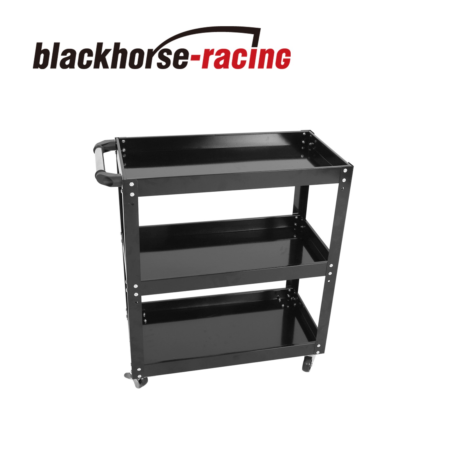 3-Tier Shelves Rolling Tool Cart Utility Mechanic with Lockable 330lbs Black gallery