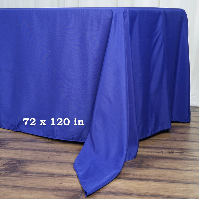 ROYAL BLUE 72x120 RECTANGLE POLYESTER TABLECLOTH Wedding Catering Linens Dinner gallery