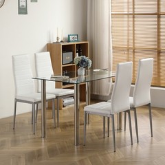 【Same Code：09951951】110CM Clear Color Dining Table Set