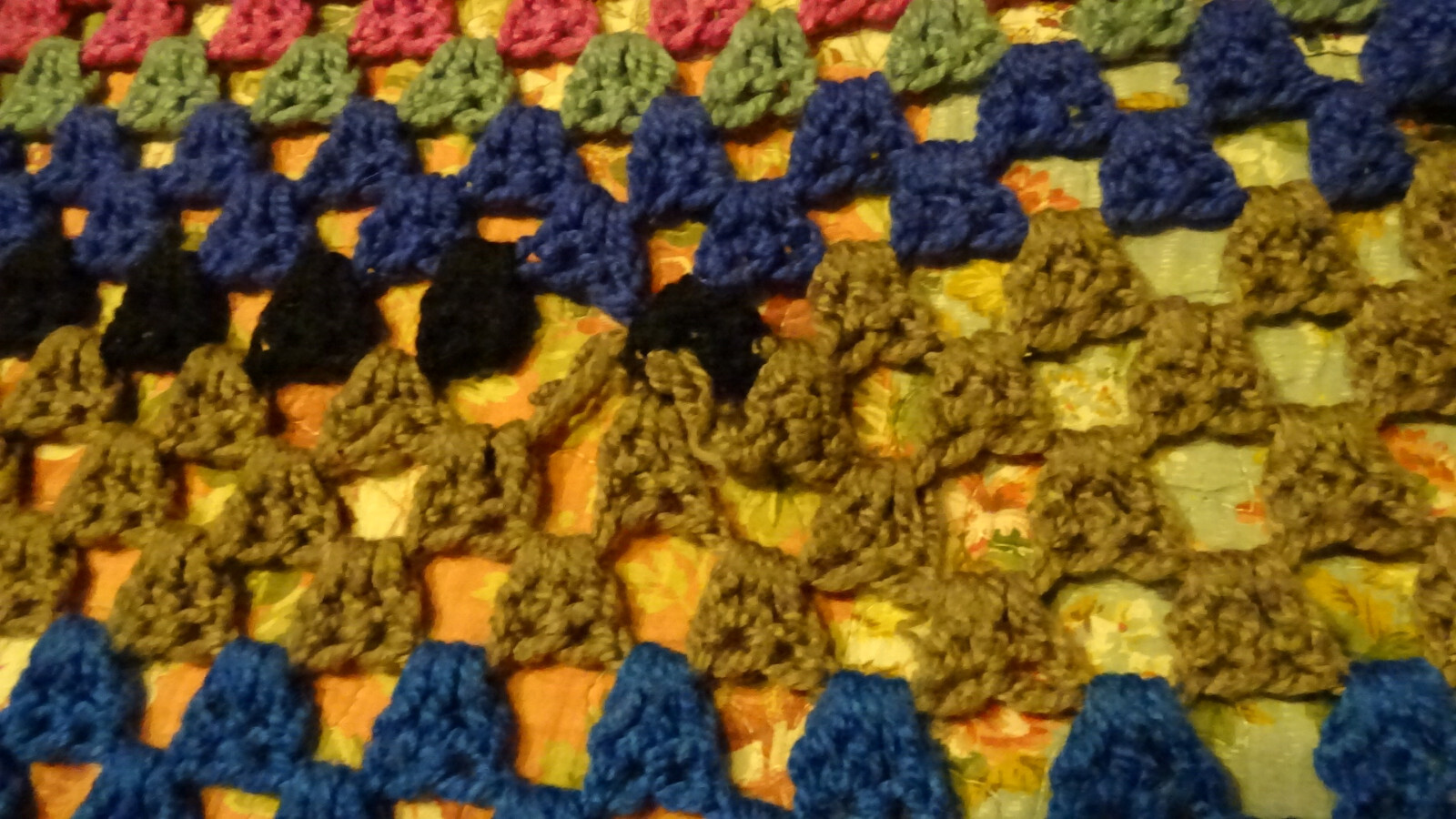Crochet Afghan Blanket Throw Multicolor 70s square in square gallery