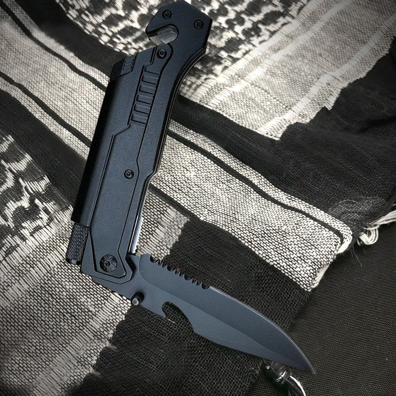 Black EDC Assisted LED Multifunction Open Pocket Knife Survival MULTI TOOL Gift gallery