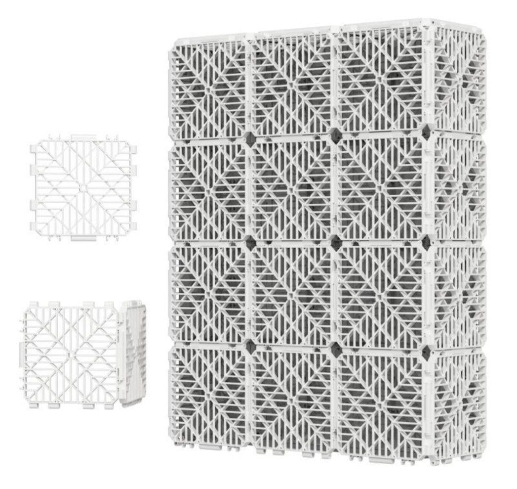 7" Interlocking Radiator Cover Snap Tiles White DIY Heater Cover Panels - 12 Pc. gallery