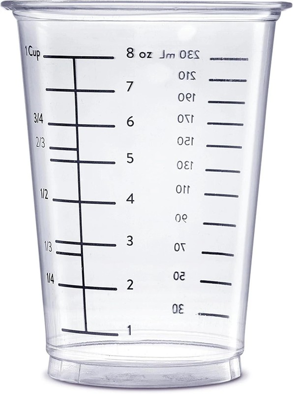 25 Pack Disposable Plastic Measuring Cups for Baking Cooking Epoxy Resin Mixing gallery