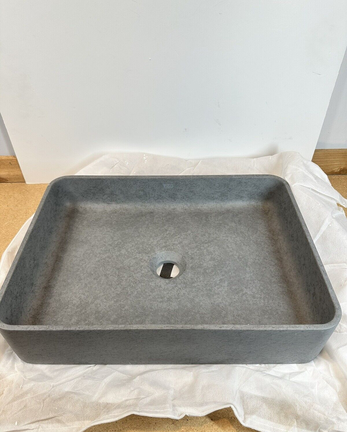 Vigo VG04067 Concreto Stone 14" Rectangular Concrete Vessel Bathroom Sink *READ* gallery