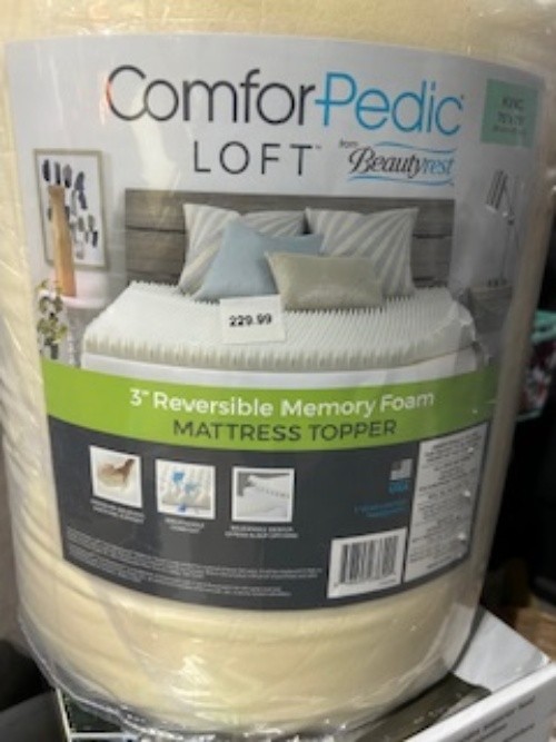 king size Comfor Pedic Loft memory foam mattress topper 3" reversible (New) gallery