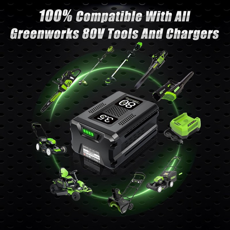 DSANKE 80V 3.5Ah Battery for Greenworks Power Tools GBA80200 GBA80400 + *6564A0G gallery