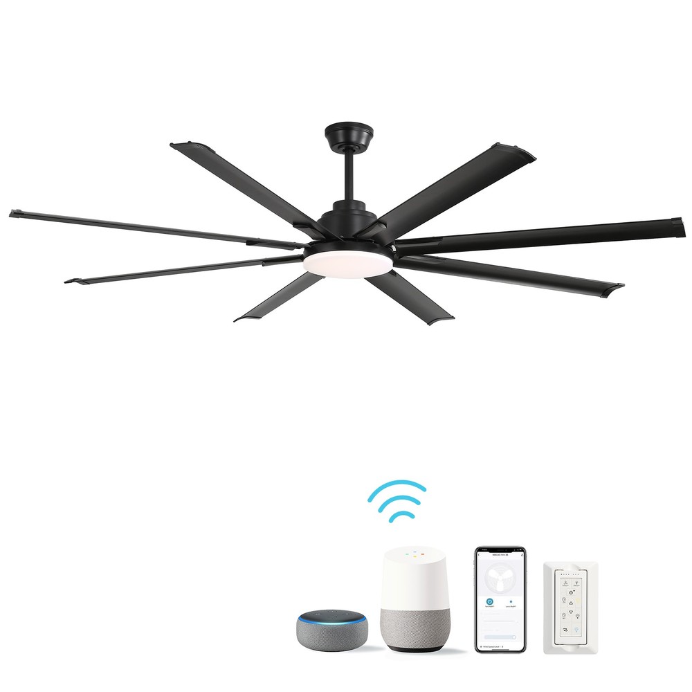 Large Ceiling Fan Light Kit W/ Remote & Quiet Reversible DC Motor & 6-Speed APP