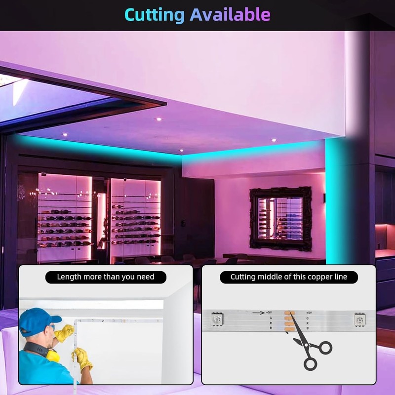150Ft LED Strip Lights Smart Light with App Remote Control RGB LED Lights Music gallery