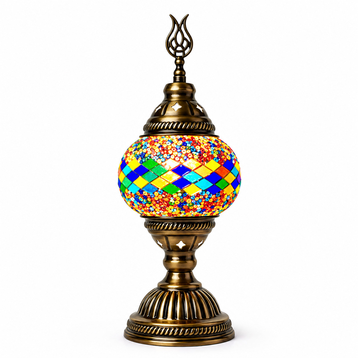 Turkish Mosaic Table Lamp Yellow Moroccan Glass Bedside Accent Night Light gallery