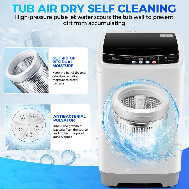 Portable Washing Machine Full Automatic Top-Loading Small Washer 17.8Lbs 15.6Lbs gallery