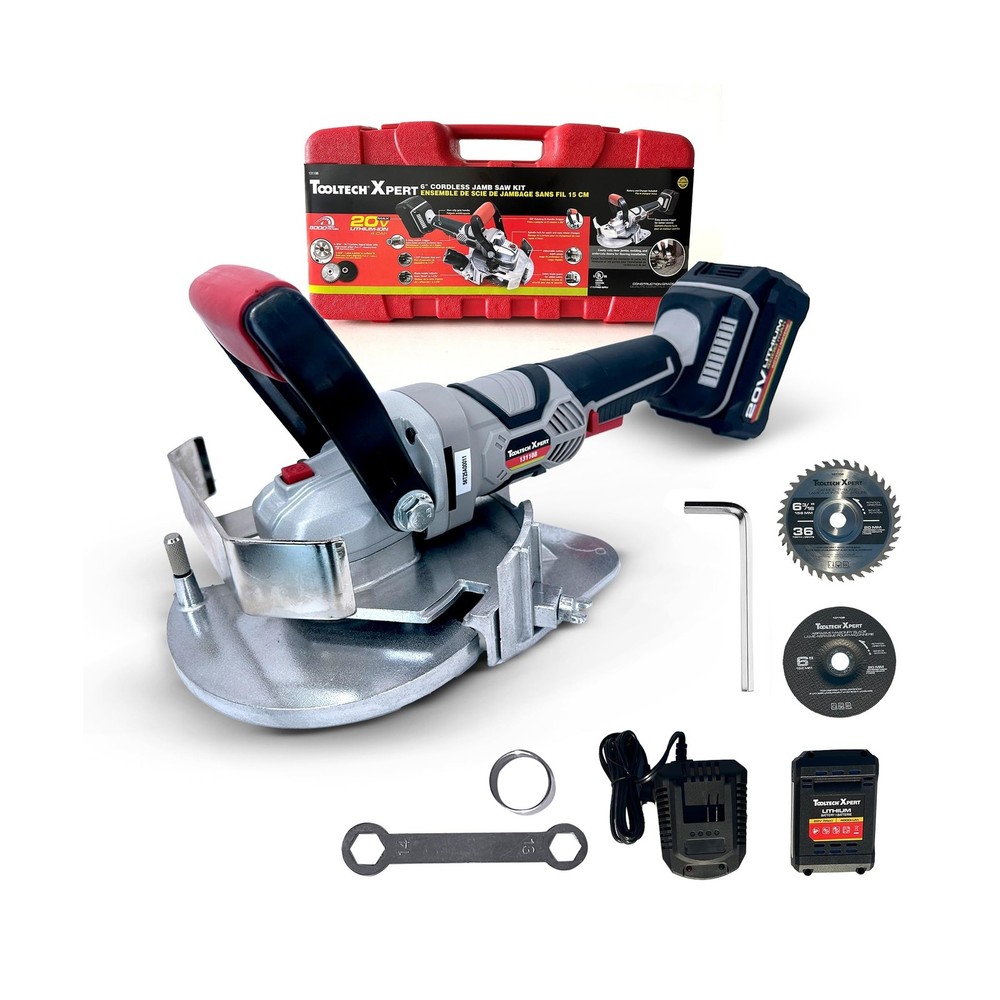 ToolTech 20V Cordless Undercut Saw Kit, 8000 RPM Jamb Saw With 4.0mAh Battery...