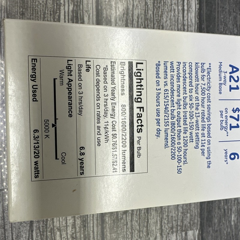 GE Basic Bulbs LED A21 Medium Base 3 Way In Daylight Up To 2200lm {D} gallery